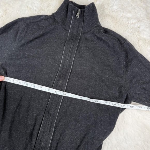 Banana Republic Merino Wool Blend Full Zip Sweater Cardigan Dark Grey Men's Sm - Picture 4 of 8